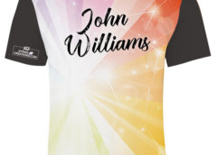 Colorful jersey back with printed name