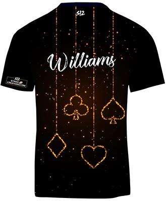 Personalized Williams shirt with glowing card suits
